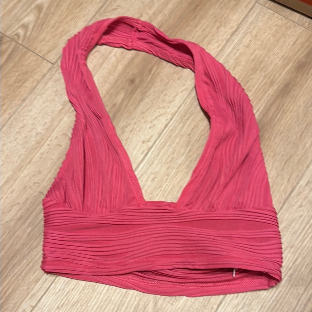 SHEIN Vibrant Pink Ribbed Top